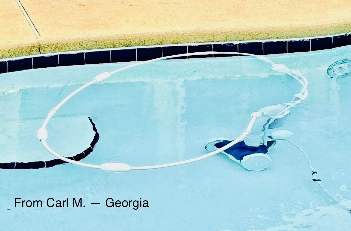 Carl M.'s Georgia pool with DRAGON HOSE Stabilizers installed